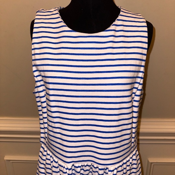 J. Crew Factory Daybreak Fit & Flare Blue and White Dress - Picture 3 of 9